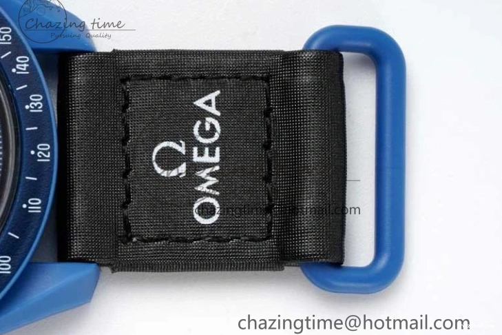 0211 ZipUp Speedmaster Misson To Neptune 1:1 Best Edition Blue Dial On Nylon Strap Quartz 7854